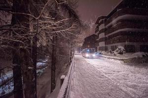 Switzerland, 2022 - Electric taxi bus in the car-free holiday montain resort photo