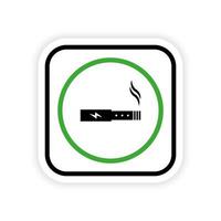 símbolo de lugar de zona de vape. icono de silueta de zona de cigarrillo electrónico de humo. Fumar cigarrillos electrónicos permite el pictograma del área. Es posible vapear la habitación segura de cigarrillos eléctricos. ilustración vectorial aislada. vector