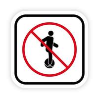 Electric Unicycle Ban Black Silhouette Icon. Forbidden Man on Monocycle Pictogram. Electro Power Battery Monowheel Red Stop Symbol. No Allowed Monowheel Prohibited Sign. Isolated Vector Illustration.