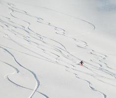 Skier portrait view photo