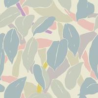 Vector leaf with shapes layers illustration seamless repeat pattern