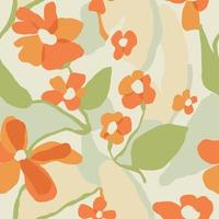 Vector flower layers illustration seamless repeat pattern