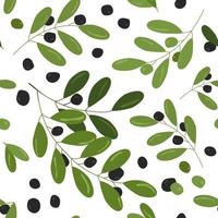 Olives seamless pattern vector illustration isolated on white background