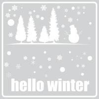 gray icon with white silhouettes winter vector