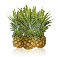 Fresh pineapple on white photo