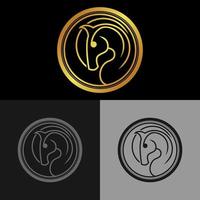 luxurious abstract black horse logo design. usable for business and brand company. vector logo illustration.