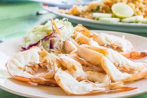 Grilled prawn with sauce photo