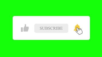 like subscribe notification button Animation 4k green screen video