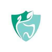 Natural dental vector logo design. Tooth and leaf icon logo design.