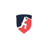 Batsman playing cricket vector design. Cricket competition logo.
