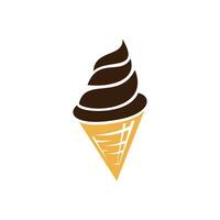 helado en el logo del cono de gofre. icono de vector de cono de helado.