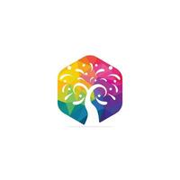 Colorful tree vector logo design.