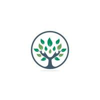 diseño creativo del logotipo del árbol de la mano verde. logotipo de productos naturales. icono de cosméticos. logotipo de balneario. logotipo de salón de belleza o yoga. vector