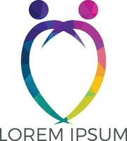amistad uniendo el logo de la gente orgánica. logotipo de persona sana. vector