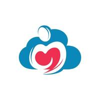 Cloud Care Logo Design. Charity Group logo design concept. vector