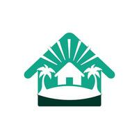 diseño del logo de la casa de playa. diseño del logotipo del resort de playa. vector
