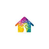 Colorful tree house vector logo design. Eco home icon.