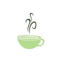 Green tea logo company. Green tea shop logo design. vector