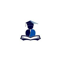 Education vector logo template open book and human. Education logo open book.