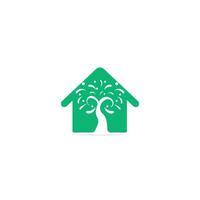 Colorful tree house vector logo design. Eco home icon.