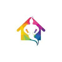 Genie Home Logo Design. Magic Fantasy genie concept logo. vector