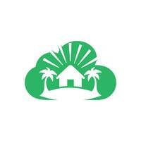 Beach House Logo Design. Beach Resort Logo Design. vector