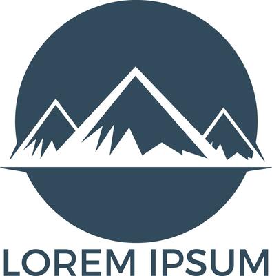 Mountain landscape logo design. Hiking travel and adventure concept design.