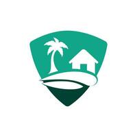 Beach House Logo Design. Beach Resort Logo Design. vector