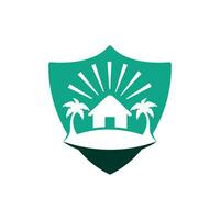 Beach House Logo Design. Beach Resort Logo Design. vector