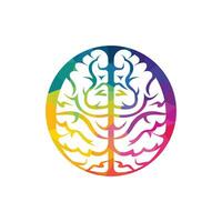 pensar en el concepto de idea. lluvia de ideas icono de logotipo de cerebro de pensamiento de poder. vector