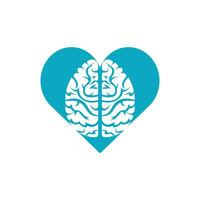 Creative brain heart shape logo design. Think idea concept. vector