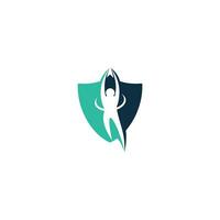 Vector illustration of yoga pose. Gymnastics and yoga logo template.