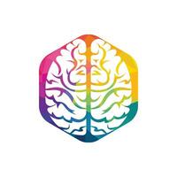 pensar en el concepto de idea. lluvia de ideas icono de logotipo de cerebro de pensamiento de poder. vector