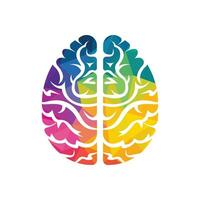 pensar en el concepto de idea. lluvia de ideas icono de logotipo de cerebro de pensamiento de poder. vector