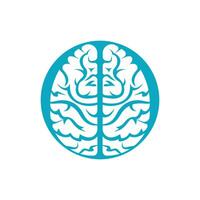 pensar en el concepto de idea. lluvia de ideas icono de logotipo de cerebro de pensamiento de poder. vector