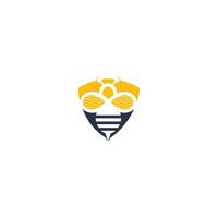 diseño de logotipo de abeja, logotipo de abeja, concepto para el diseño de paquetes de miel. diseño de ilustración de icono de vector de plantilla de logotipo de abeja.