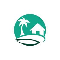 Beach House Logo Design. Beach Resort Logo Design. vector