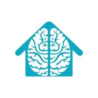 Creative brain house logo design. Brainstorm power thinking brain Logotype icon. vector