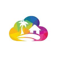 Beach House Logo Design. Beach Resort Logo Design. vector