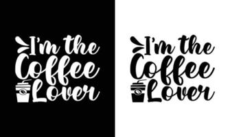 diseño de camiseta con cita de café, tipografía vector