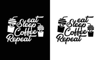 diseño de camiseta con cita de café, tipografía vector