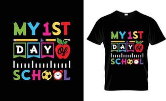 diseño de camisetas del primer día de clases, eslogan de camisetas del primer día de clases y diseño de prendas de vestir, tipografía del primer día de clases, vector del primer día de clases, ilustración del primer día de clases