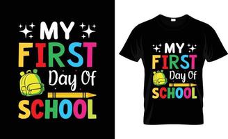 diseño de camisetas del primer día de clases, eslogan de camisetas del primer día de clases y diseño de prendas de vestir, tipografía del primer día de clases, vector del primer día de clases, ilustración del primer día de clases