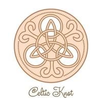 Celtic Trinity Knot. Pendant. Beige trendy, design with runes vector