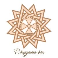 The star of ertsgamma, a Slavic symbol decorated with an ornament in a wreath of Scandinavian weaving. Beige trendy vector