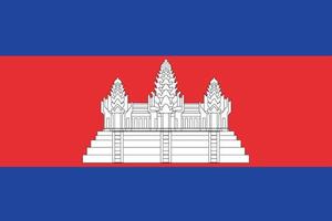 bandera de camboya. dimensiones precisas, proporciones de elementos y colores vector