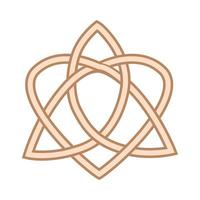 Triquetra Heart Celtic Endless Knot, a Slavic symbol embellished with Scandinavian patterns. Beige trendy vector