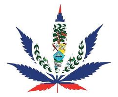 bandera de hoja de cannabis. el concepto de legalización de la marihuana, cannabis a belice. vector