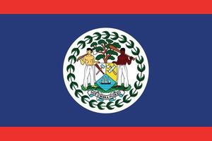 Flag of Belize. Accurate dimensions, element proportions and colors vector