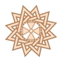 The star of ertsgamma, a Slavic symbol decorated with an ornament in a wreath of Scandinavian weaving. Beige trendy vector